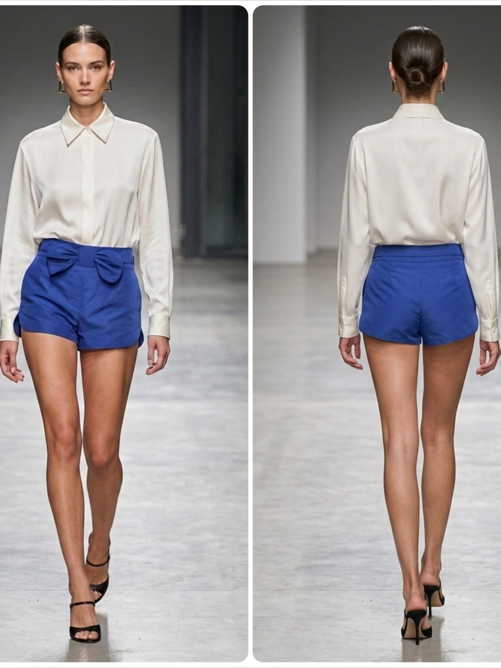 RED VALENTINO Royal Blue Bow Mini Shorts Italian Designer Luxury Sz IT38 US Sz 2